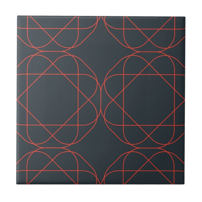 Azulejo Patrón geométrico moderno, simple, lindo y juguetó (Frente)
