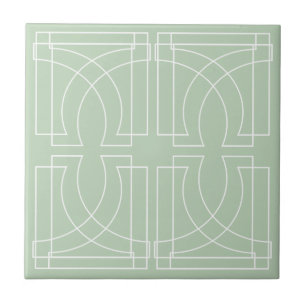 Azulejo Patrón Geométrico Moderno Verde Salvia