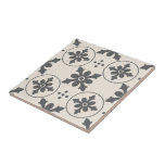 Azulejo Patrón geométrico mosaico cerámico decorativo<br><div class="desc">Un elegante y moderno círculo geométrico cuadrado para un chaparrón de cocina,  baldosas de arte,  chimenea,  cuarto de baño y ducha. También puede gustarle este estilo en un cuadro enmarcado o en una caja de conservas. Carbón gris oscuro y blanco.</div>
