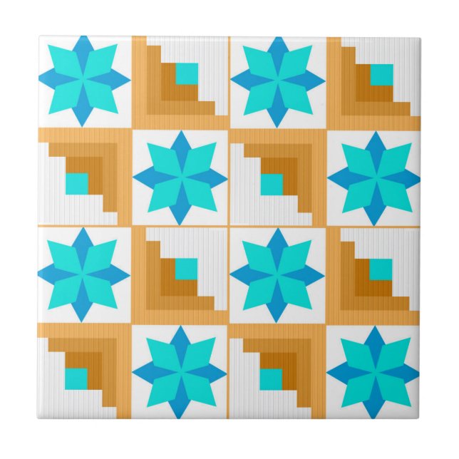Azulejo Patrón geométrico multicolor (Frente)