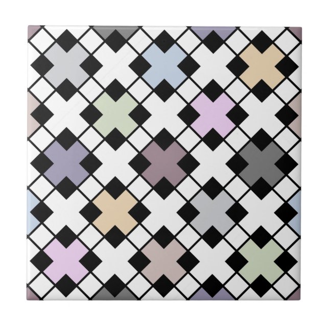 Azulejo Patrón geométrico multicolor (Frente)