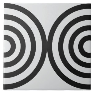 Azulejo Patrón geométrico negro moderno de mediados de sig