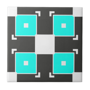 Azulejo Patrón geométrico negro y blanco controlado