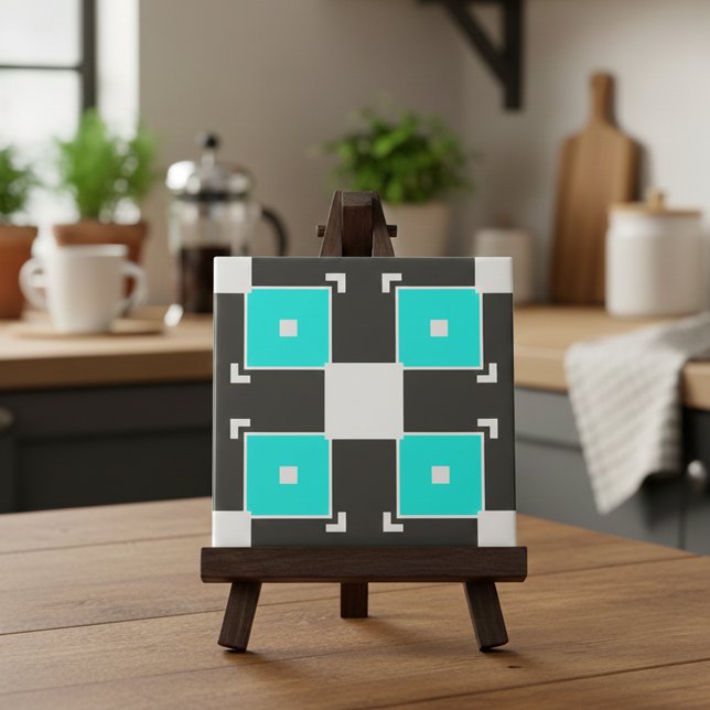 Azulejo Patrón geométrico negro y blanco controlado (Subido por el creador)