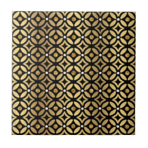 Patrón Geométrico Oro Y Negro