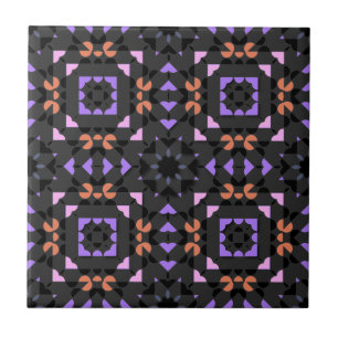 Azulejo Patrón geométrico oscuro rosa gris rosado