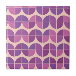 Azulejo Patrón geométrico púrpura moderno de mediados de s