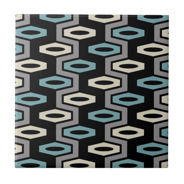 Azulejo Patrón geométrico retro (Frente)