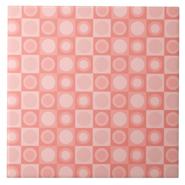 Azulejo Patrón geométrico retro MCM Salmon rosa (Frente)