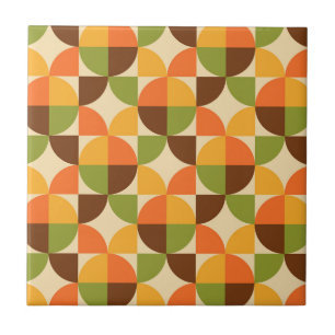 Azulejo Patrón Geométrico Retro Mediano Otoño