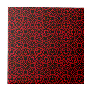 Azulejo Patrón geométrico rojo negro sin fisuras