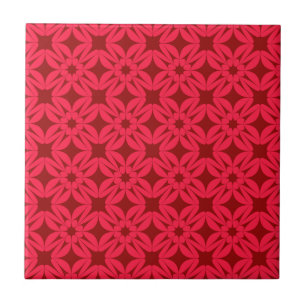Azulejo Patrón geométrico rojo ornamentado