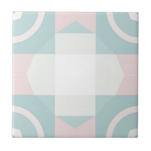 Azulejo Patrón geométrico rosa y verde