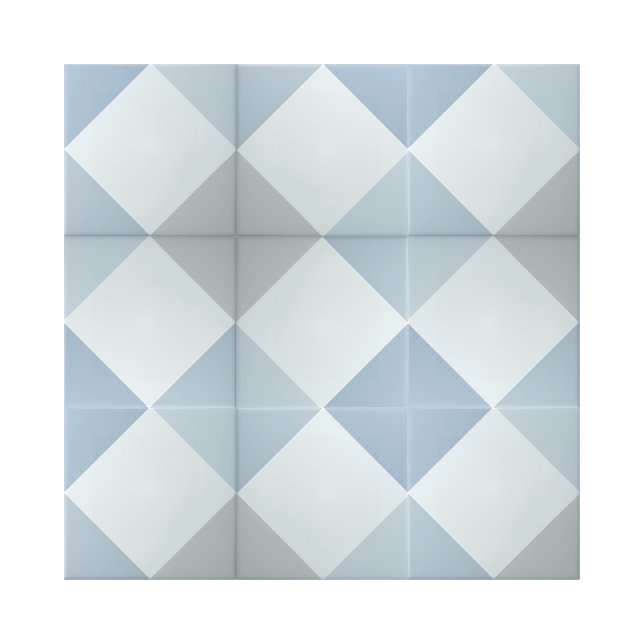 Azulejo Patrón geométrico simple cuadrado de diamante azul (blue gray geometric square diamonds ceramic tiles)