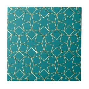 Azulejo Patrón geométrico turquesa