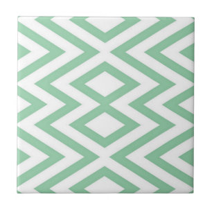 Azulejo Patrón geométrico verde pastel