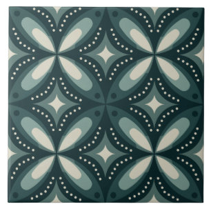 Azulejo Patrón geométrico verde retro