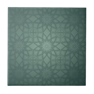 Azulejo Patrón geométrico verde salvia