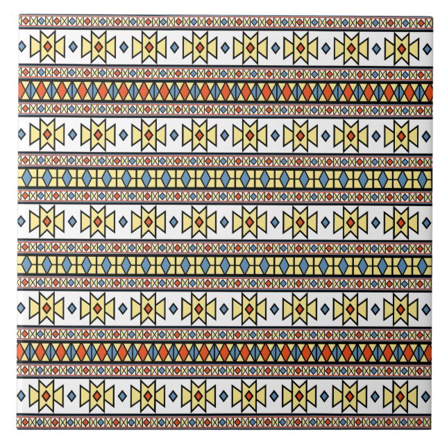 Azulejo Patrón gráfico de mariposas amarillas del suroeste (Frente)