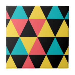 Azulejo Patrón gráfico geométrico colorido, retro y alegre