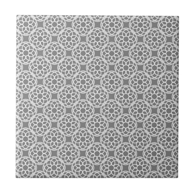 Azulejo Patrón Gris Blanco Geométrico sin soldadura (Frente)