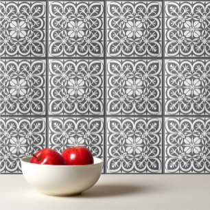 Azulejo Patrón gris oscuro Mediterráneo portugués
