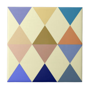 Azulejo Patrón Harlequin / diamante - Crema y azul