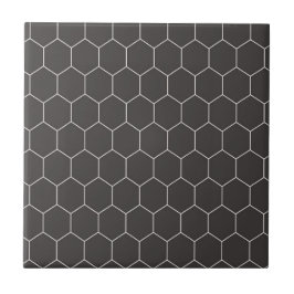 Azulejo Patrón hexagonal negro