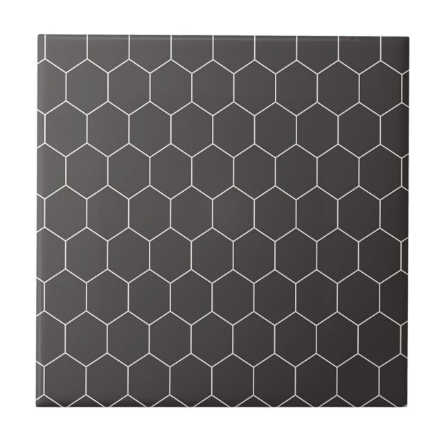 Azulejo Patrón hexagonal negro (Frente)
