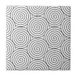 Azulejo Patrón hipnótico blanco negro simple círculo mínim<br><div class="desc">Patrón hipnótico blanco negro simple círculo mínimo</div>