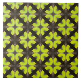 Azulejo Patrón hipster moderno, verde limón y negro