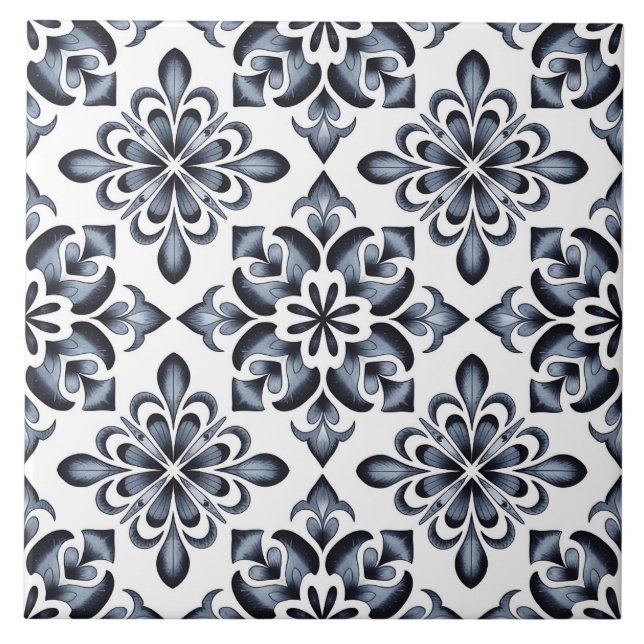 Azulejo Patrón holandés azul de Delft (Frente)