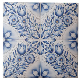 Azulejo Patrón holandés azul de Delft 