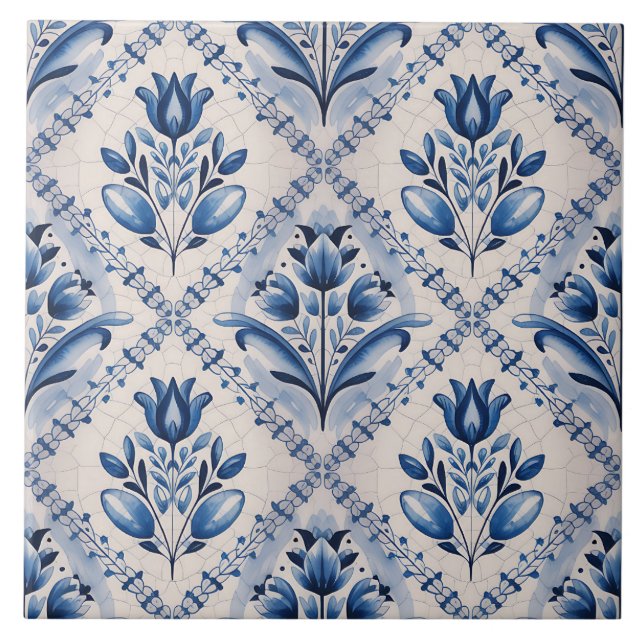 Azulejo Patrón holandés Delft azul (Frente)