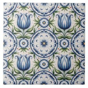 Azulejo Patrón holandés Delft azul