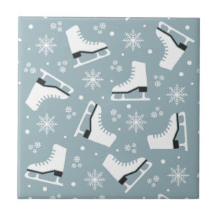 Azulejo Patrón invernal con patines de hielo
