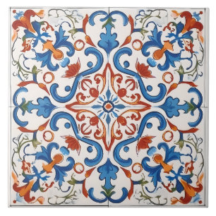Azulejo Patrón italiano mediterráneo vintage