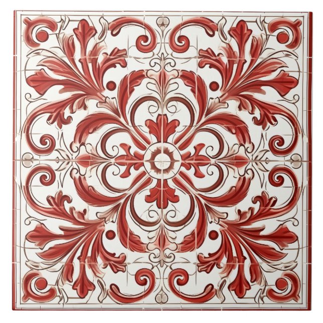 Azulejo Patrón italiano mediterráneo vintage (Frente)