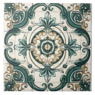 Azulejo Patrón italiano mediterráneo vintage