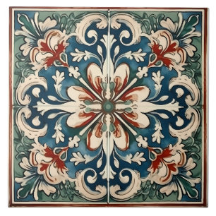 Azulejo Patrón italiano mediterráneo vintage
