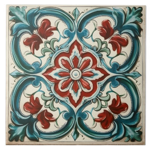 Azulejo Patrón italiano mediterráneo vintage
