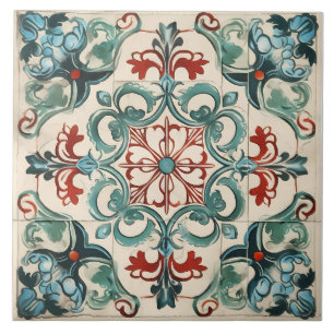 Azulejo Patrón italiano mediterráneo vintage