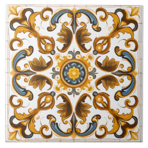 Azulejo Patrón italiano mediterráneo vintage