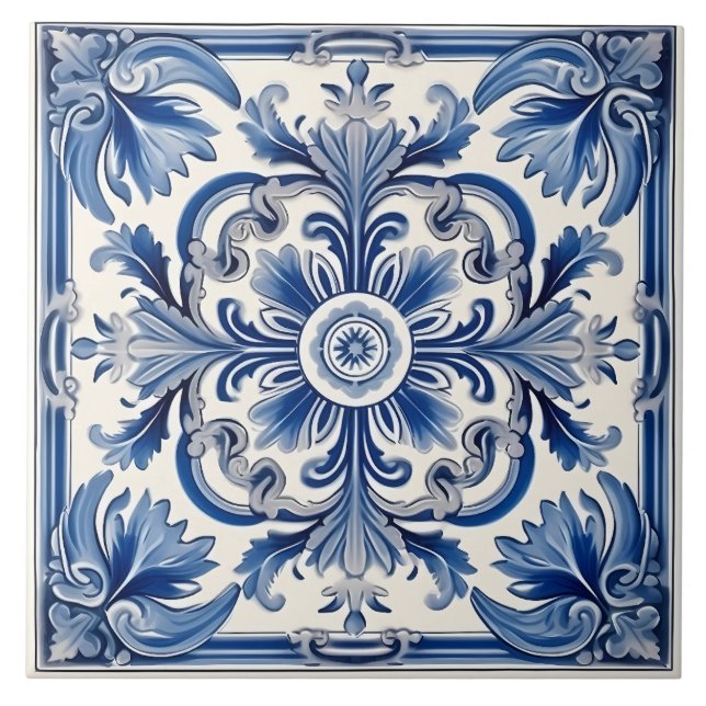 Azulejo Patrón italiano mediterráneo vintage (Frente)