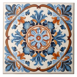 Azulejo Patrón italiano mediterráneo vintage