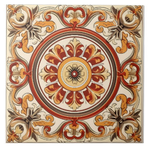 Azulejo Patrón italiano mediterráneo vintage