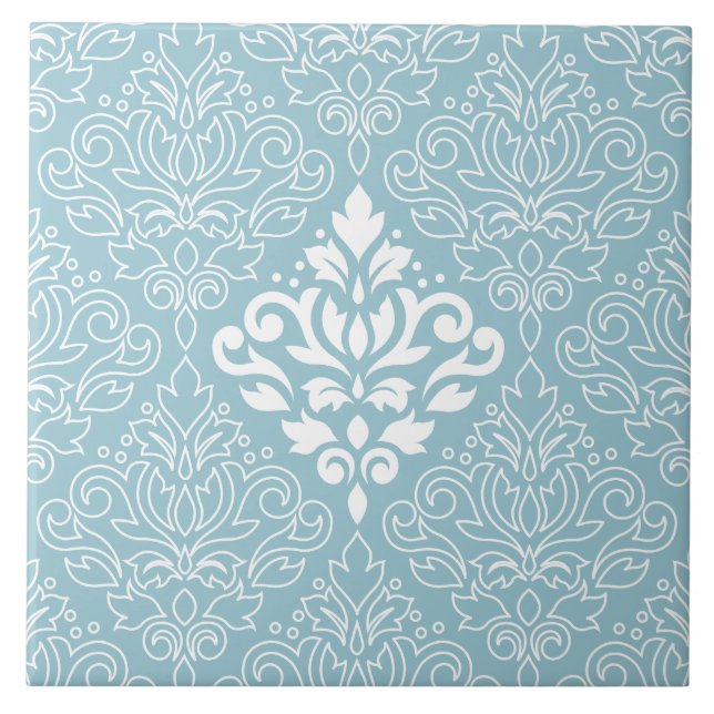 Azulejo Patrón Lg de Damasco de desplazamiento Blanco Medi (Frente)