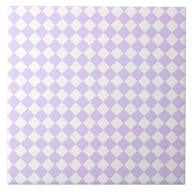 Azulejo Patrón Lilac Purple Diamond Checkered (Frente)