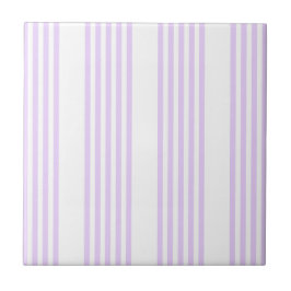 Azulejo Patrón Lilac púrpura y blanco de cinco rayas