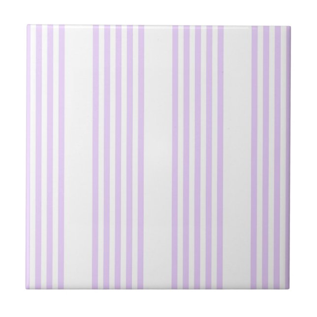 Azulejo Patrón Lilac púrpura y blanco de cinco rayas (Frente)
